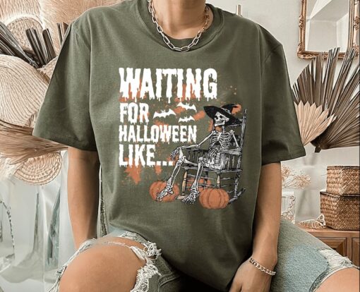 Waiting For Halloween Like Comfort Colors Shirt