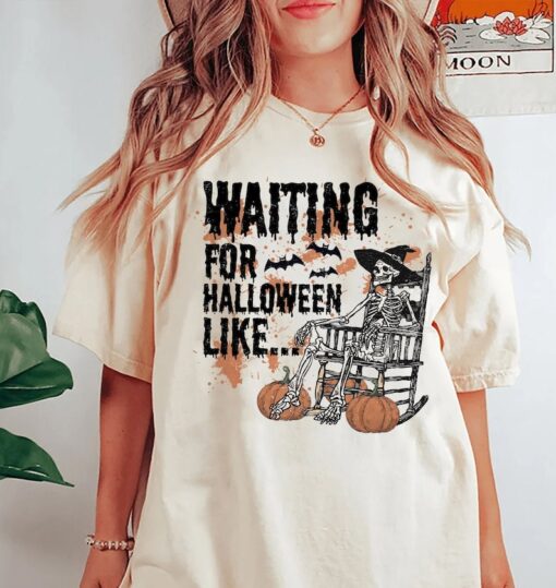 Waiting For Halloween Like Comfort Colors Shirt