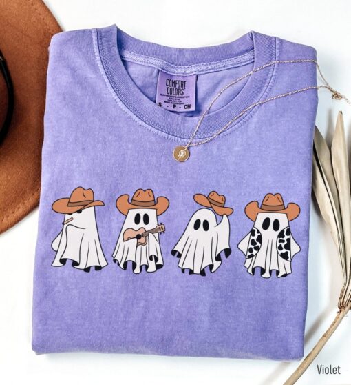 Comfort Colors® Cowboy Ghost Shirt, Cute Ghost TShirt