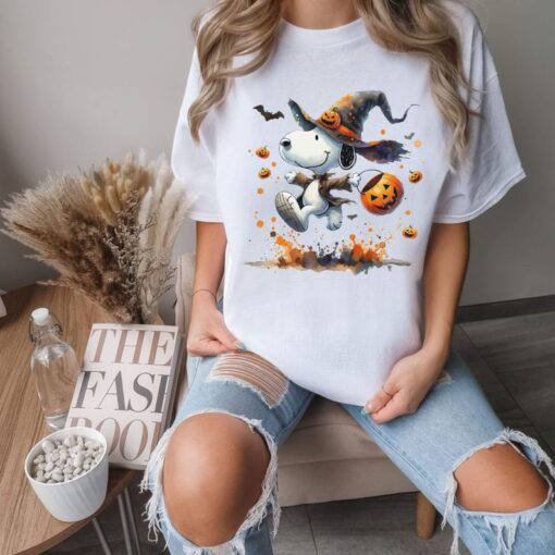 Snoopy Halloween watercolor shirt, Snoopy Dog Sweater