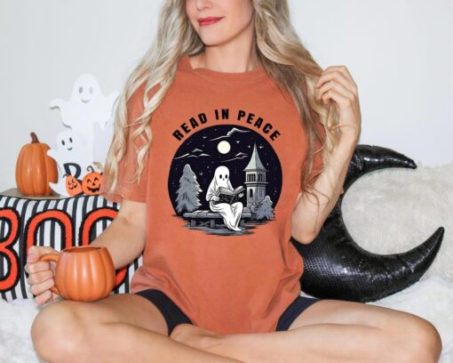 Comfort Colors Halloween Ghost Read In Peace Shirt, Halloween Costume