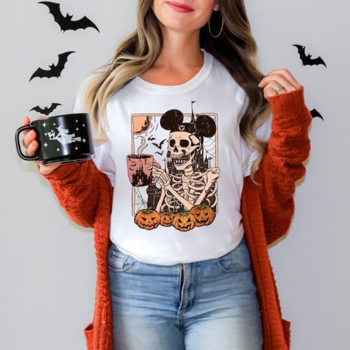 Comfort Colors® Halloween Disneyland Mickey Skeleton Coffee Shirt