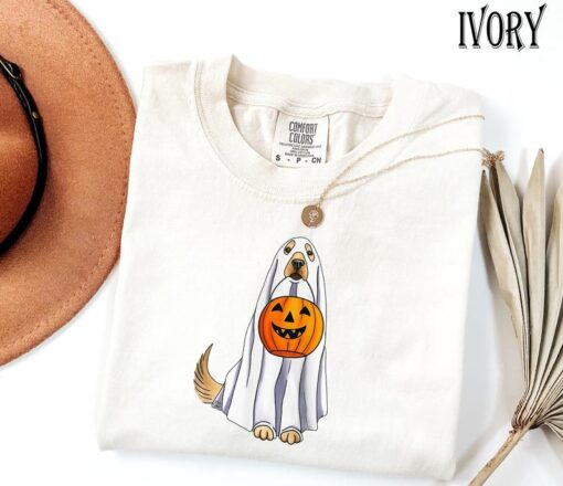 Comfort Colors® Halloween Dog Shirt, Ghost Dog Shirt