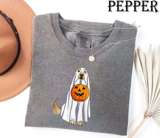 Comfort Colors® Halloween Dog Shirt, Ghost Dog Shirt